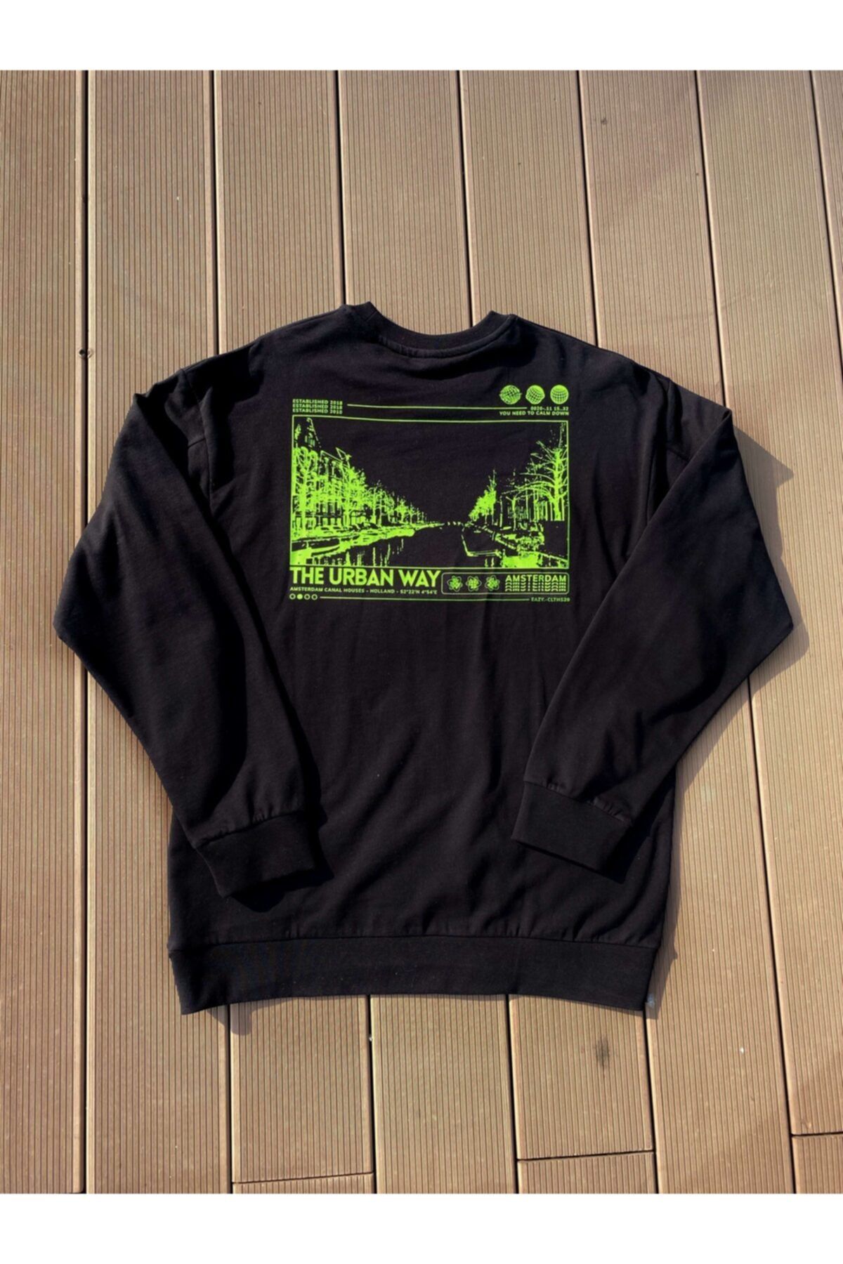 Eazy Co Eazy - Urban Way Unisex Siyah Oversize Sweatshirt