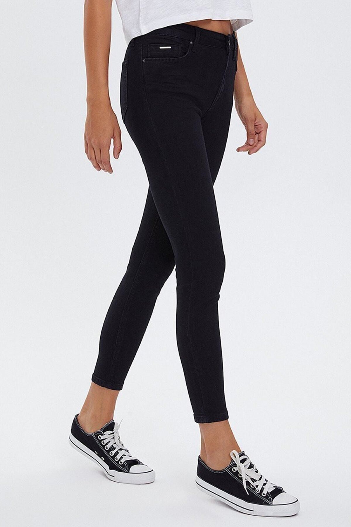 Loft Kadın Siyah Skinny Fit Kot Pantolon