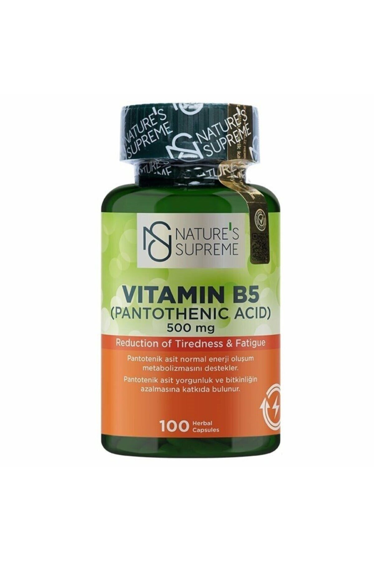 Natures Supreme Vitamin B5 500 Mg 100 Kapsül
