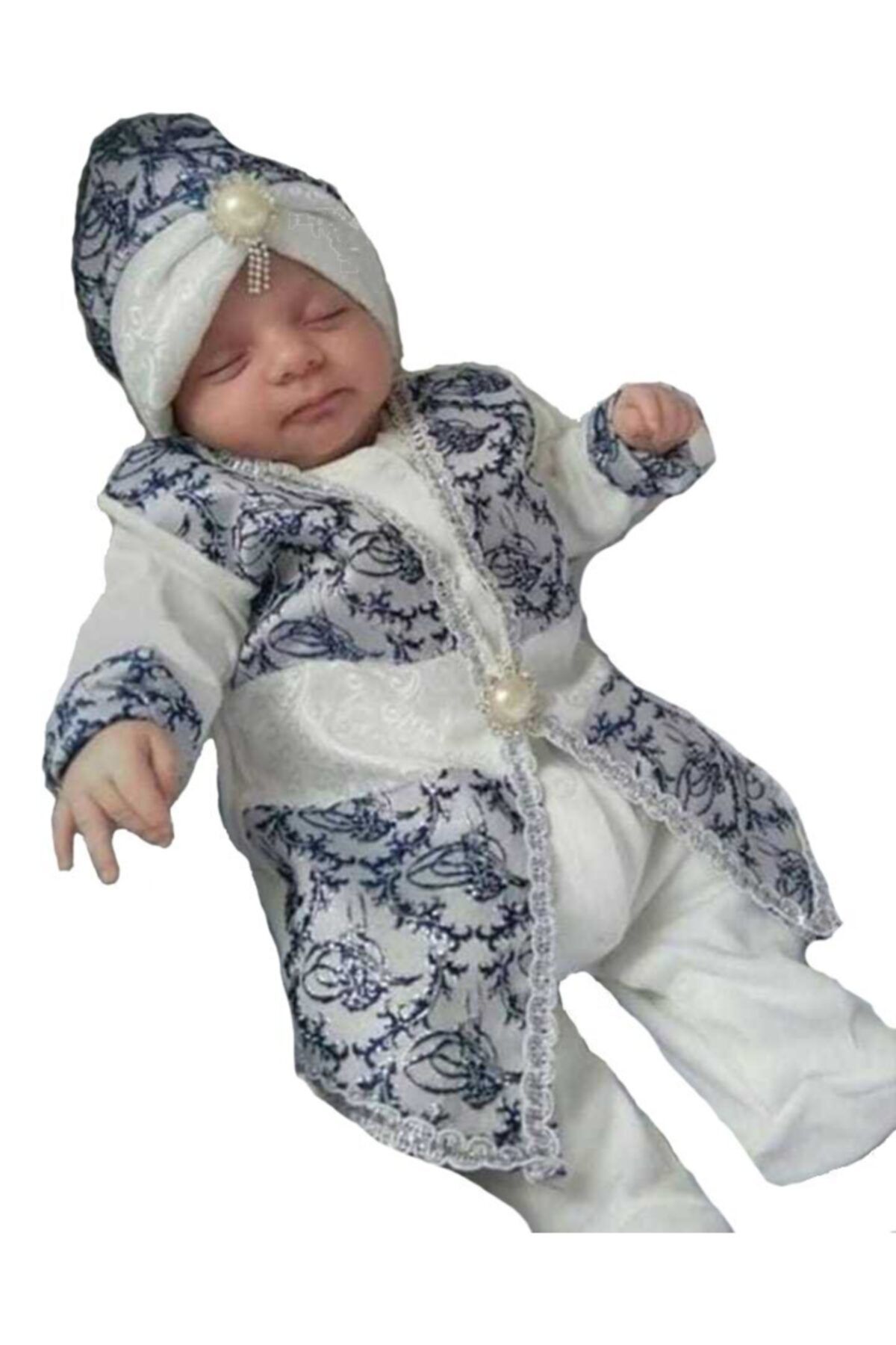 bebegen Tuğra Laci Gümüş Şehzade Erkek Bebek Mevlüt Takımı