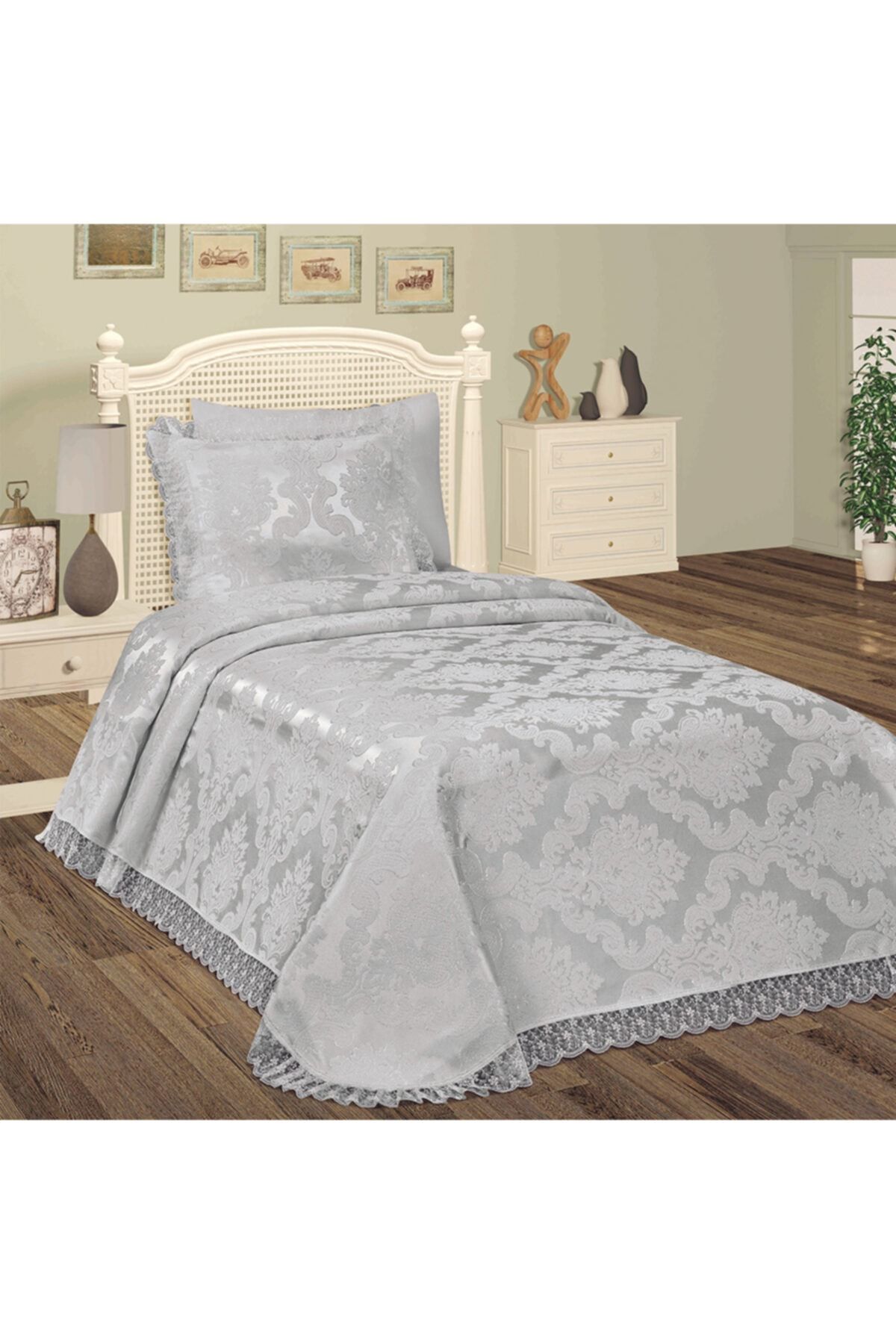 BELLOO HOME Aden Yatak Örtüsü Tek Kişilik Gri