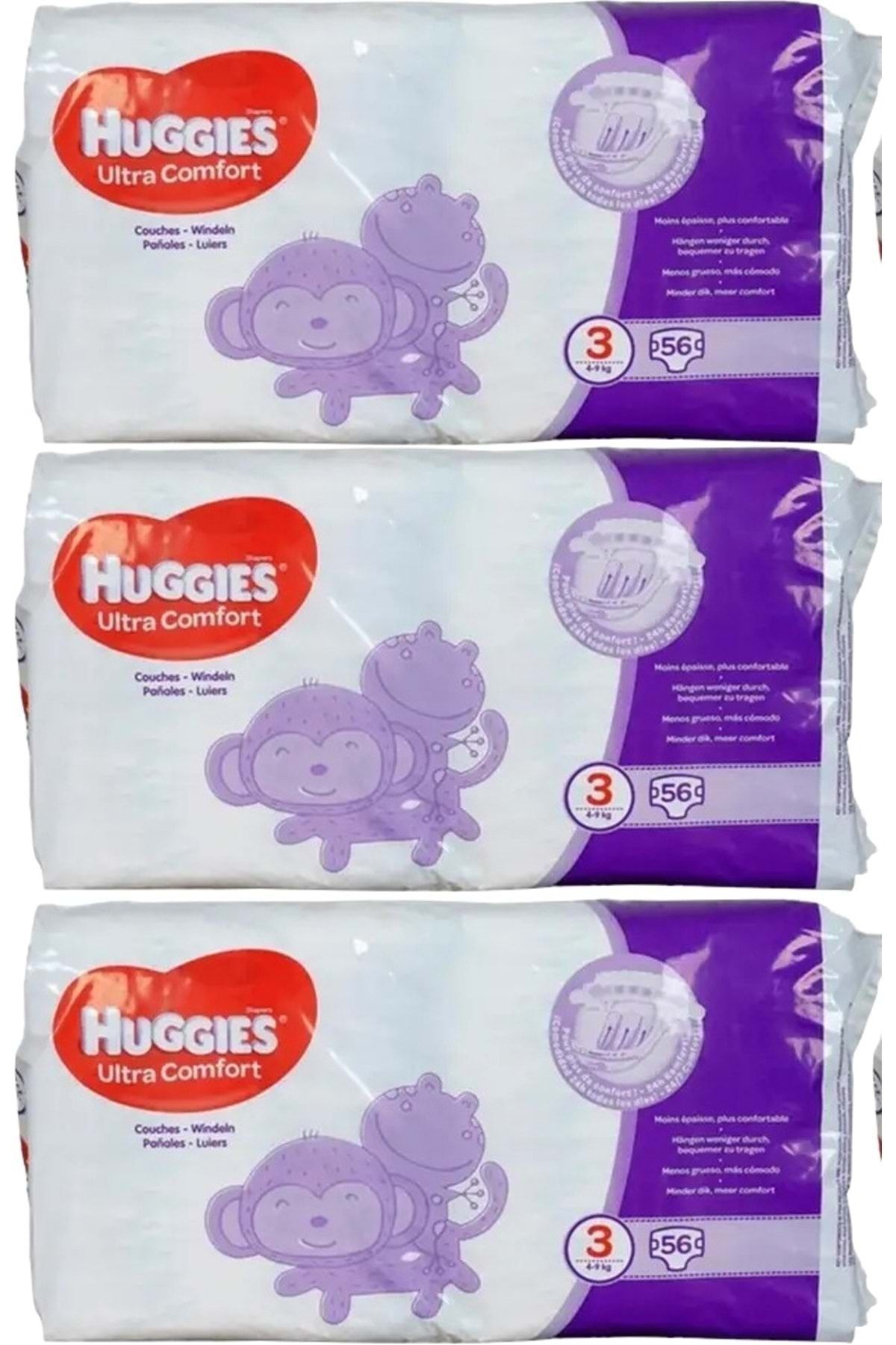 Huggies Huggıes Bebek Bezi Ultra Comfort Beden:3 (4-9kg) Midi 168 Adet (3 Lü Set)