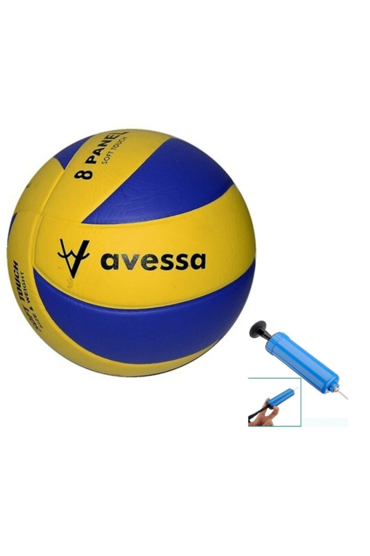 Avessa Vl400 Voleybol Topu 8 Panel Sarı Mavi 5 Numara Voleybol Topu + Top Pompası