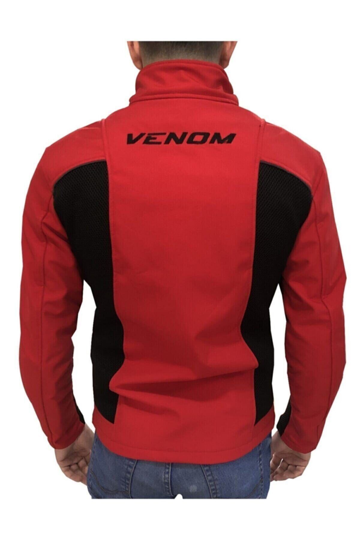 Venom Jaws Air Mesh Soft Shell Motosiklet Montu (kırmızı)