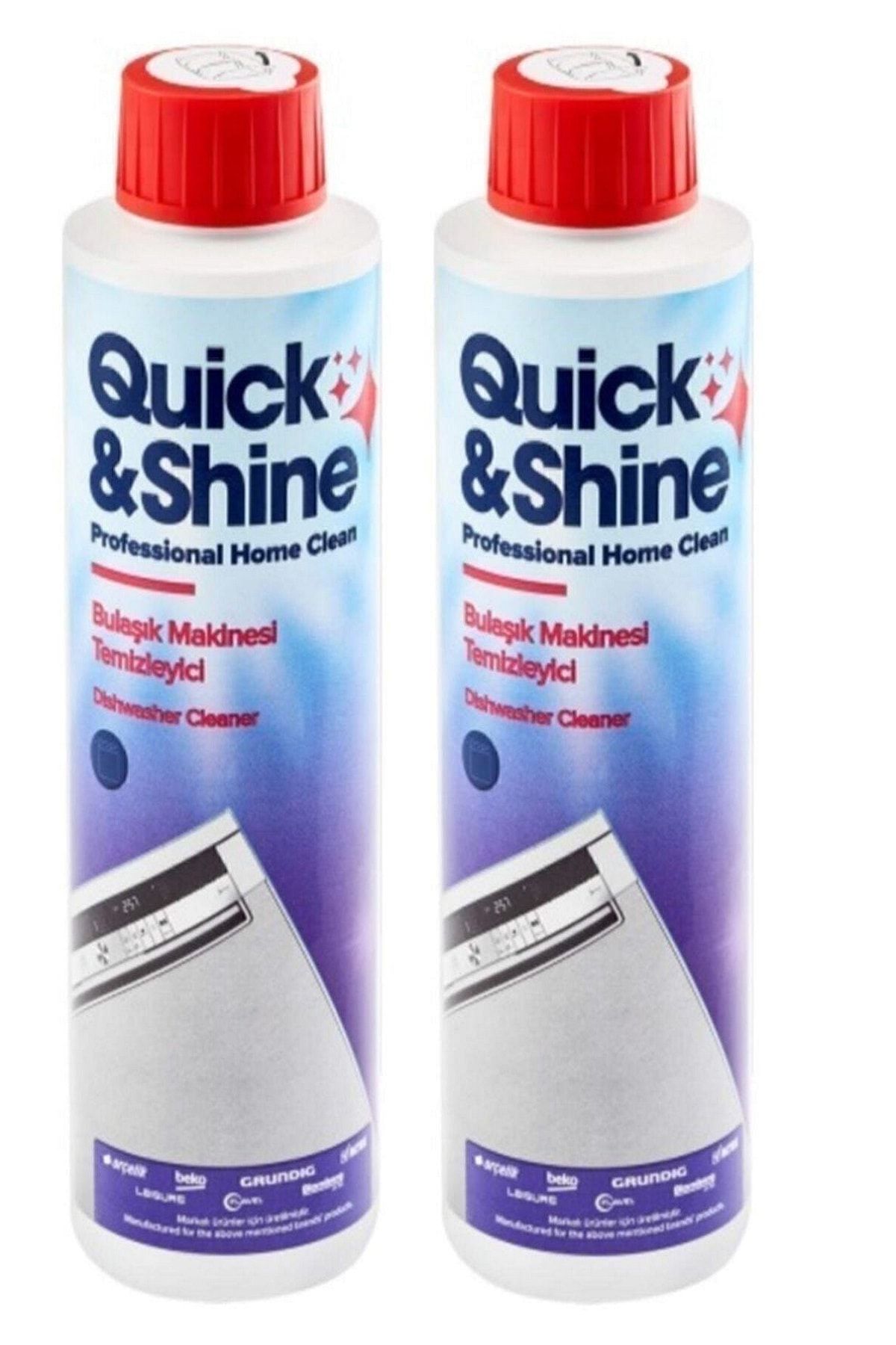 Quick&Shine 2 Adet Bulaşık Makinesi Temizleme Sıvısı 200 ml