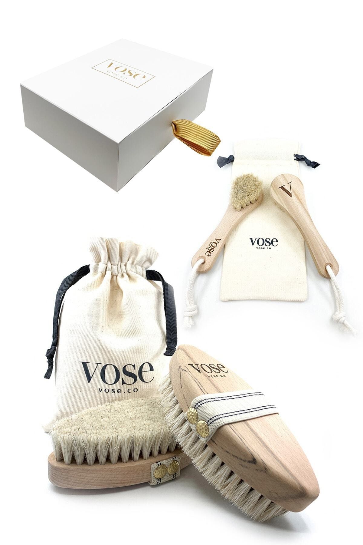 Vose 2' li Set Doğal At Kılı Selülit (Vanilla) + Yüz Fırçası