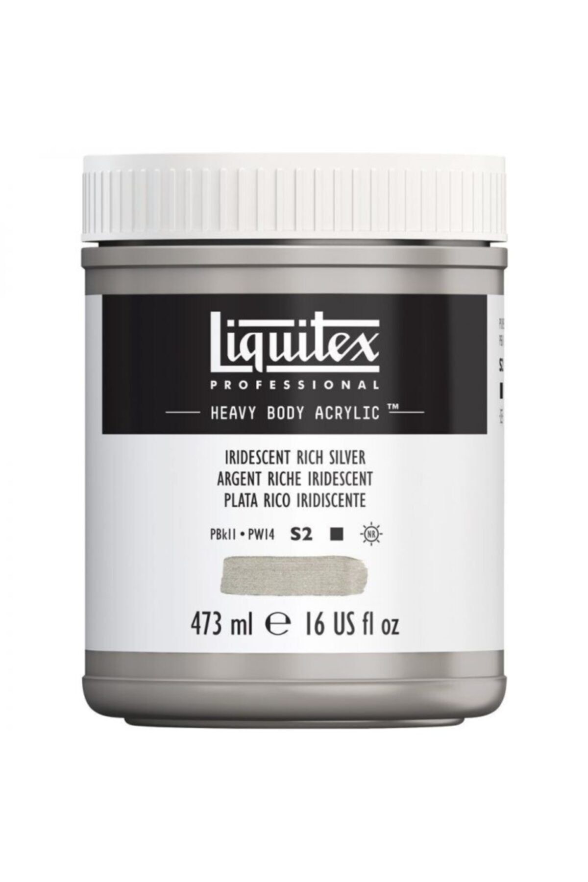 Liquitex Professional Heavy Body Akrilik Boya 473 ml Iridescent Rich Silver 239 S2