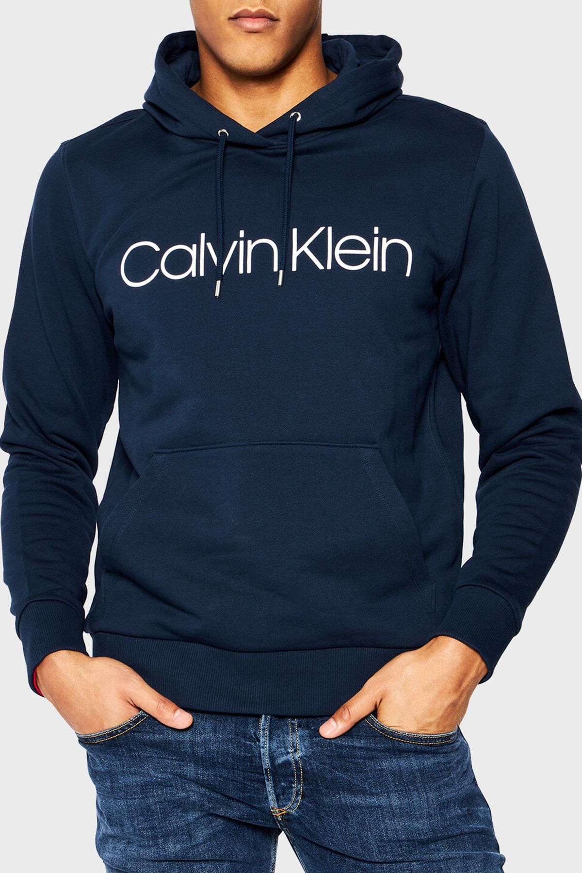 Calvin Klein Pamuklu Baskılı Kapüşonlu Regular Fit Sweat Erkek Sweat