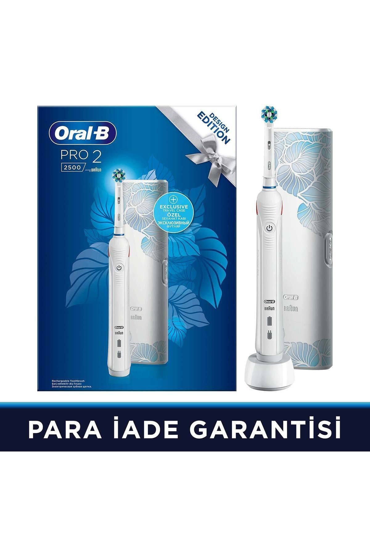 Oral-B Pro 2500 Şarj Edilebilir Diş Fırçası Cross Action Flora Blue Seyahat Kabı