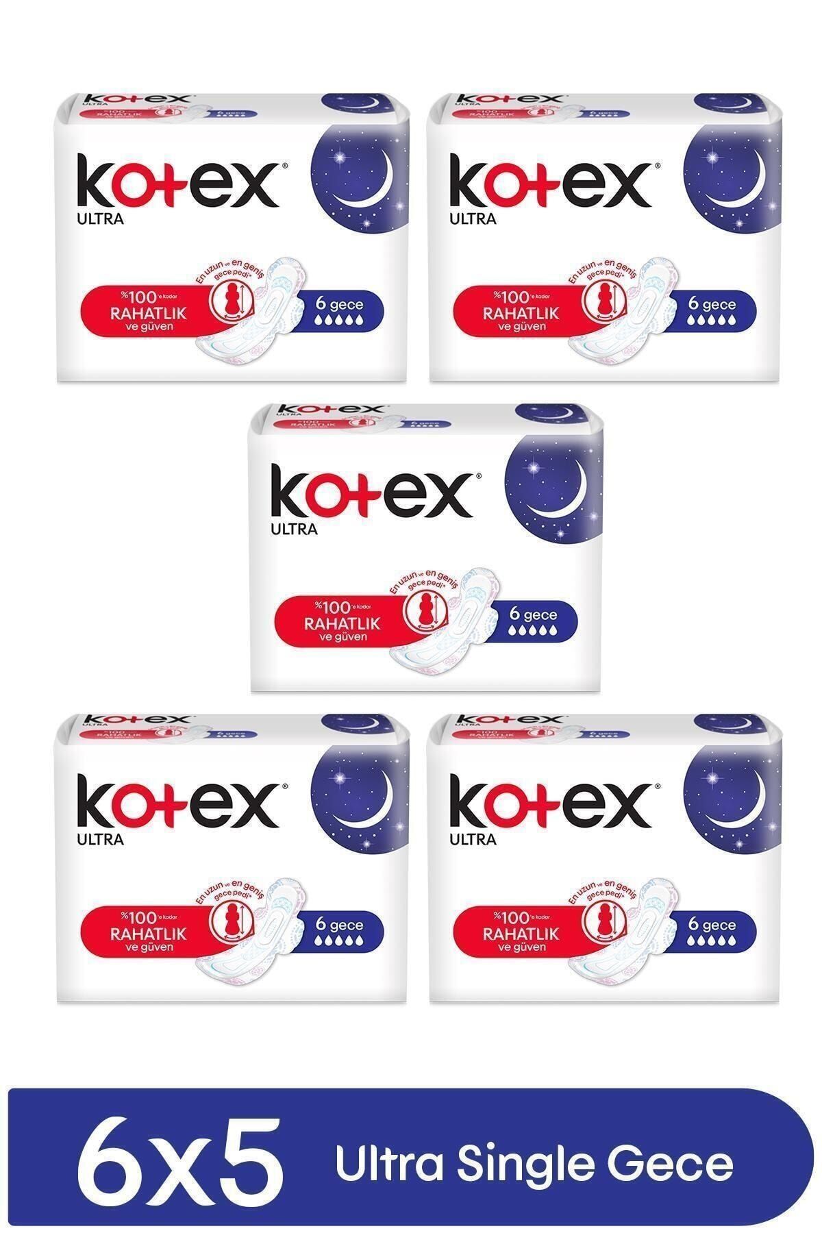 Kotex Ultra Gece Hijyenik Ped 6'lı X 5 Adet