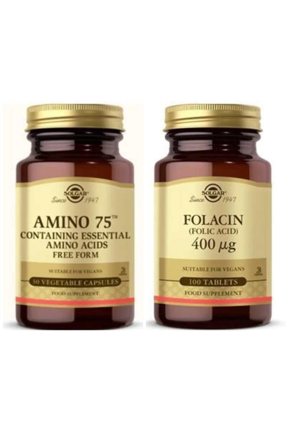 Solgar Amino 75 (essential Amino) 30 Kapsül+ Folic Acid 400 Mcg 100 Tablet
