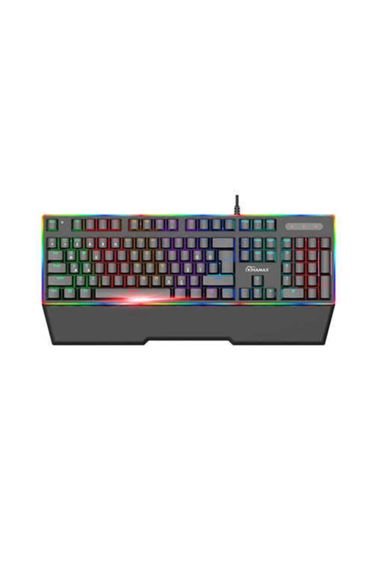 Kinamax Rgb Rainbow Blue Switch Mechanical Pro Gaming Keyboard Kablolu Klavye Kx-mk89