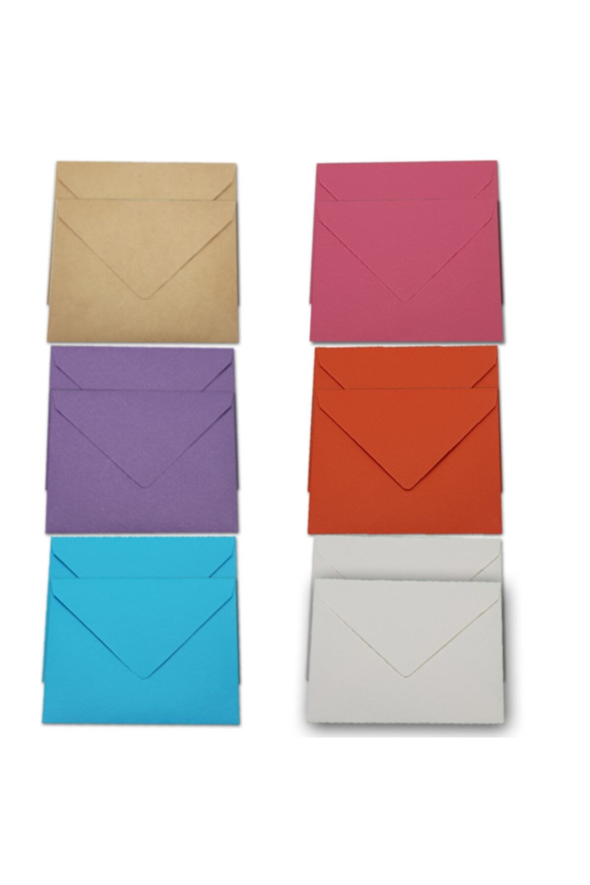 İstisna 12 Adet 7*9 Renkli 6 Renk Mini Zarf Davetiye Lüks Tebrik Kartı Mektup Mühür Cüzdan