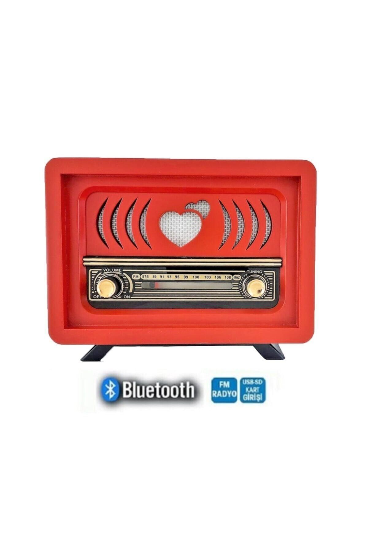 YUSOFT Yeni Model Bluetooth Fm Sd Kart Aux Usb Özellikli Nostaljik Ahşap Radyo Model Retro