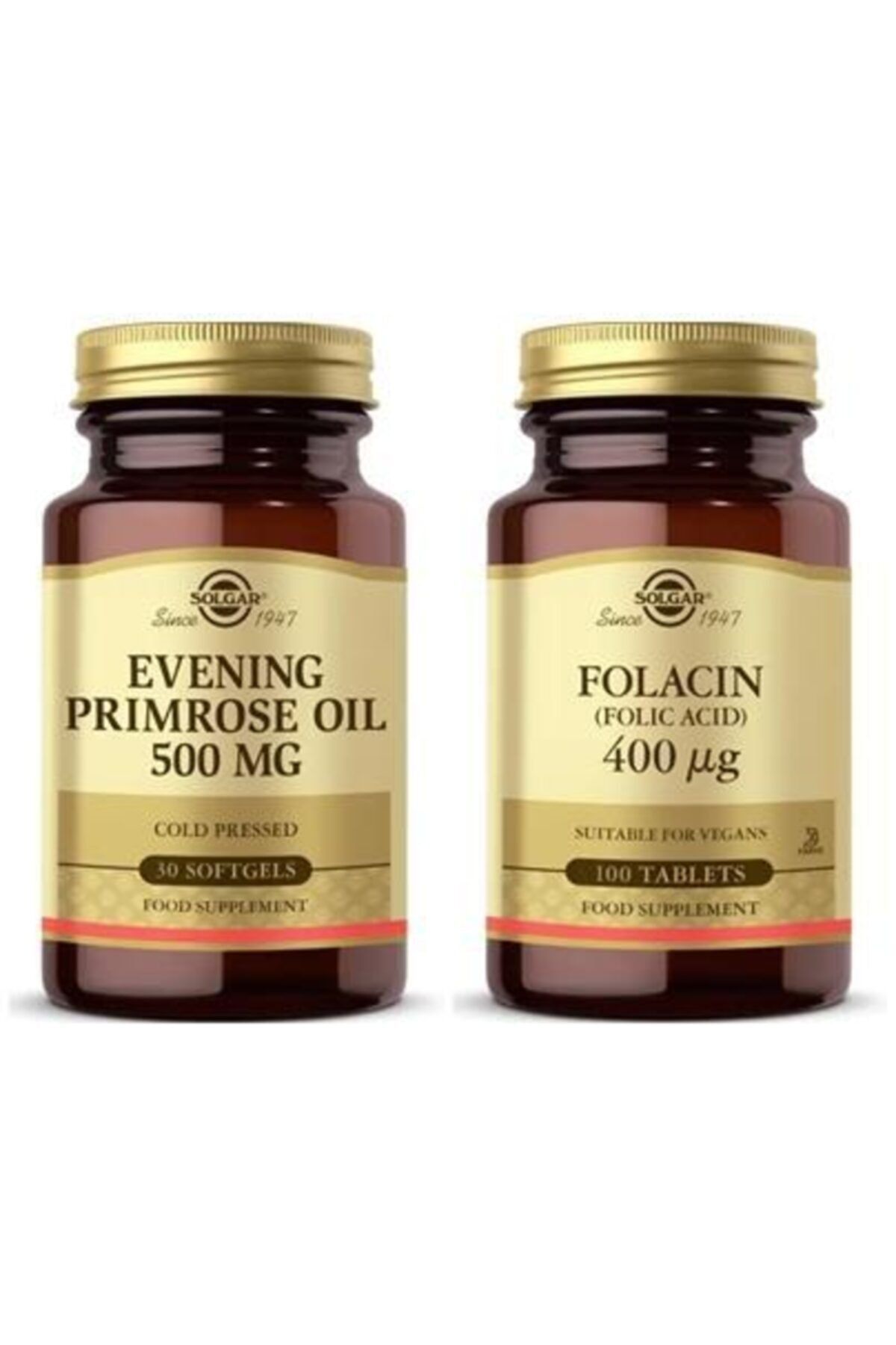 Solgar Evening Primrose 500 Mg 30 Kapsül+ Folic Acid 400 Mcg 100 Tablet