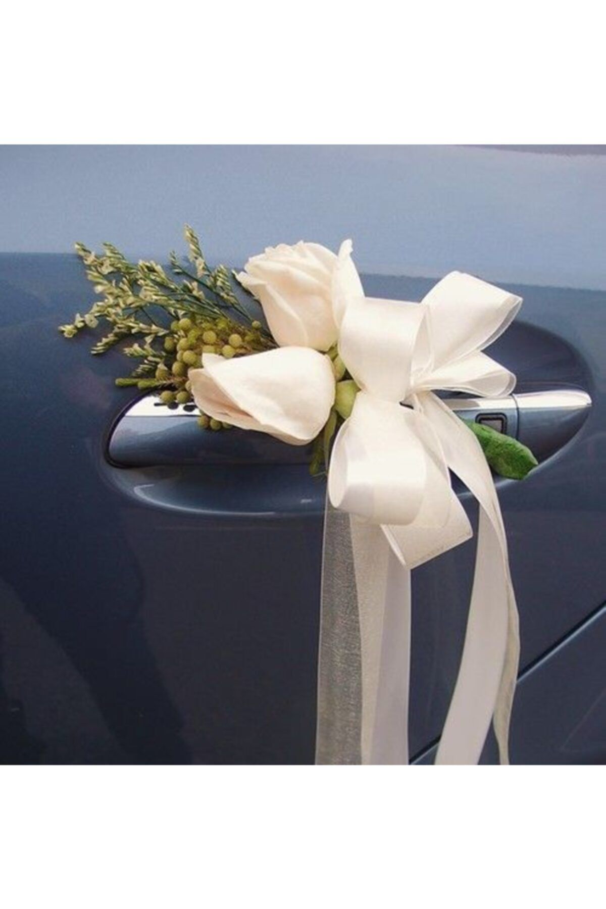 Yumak Dekor Grup Beyaz Cipso Buketi Konvoy Süsü Araba Süsü Gelin Düğün Arabası 4 Adet