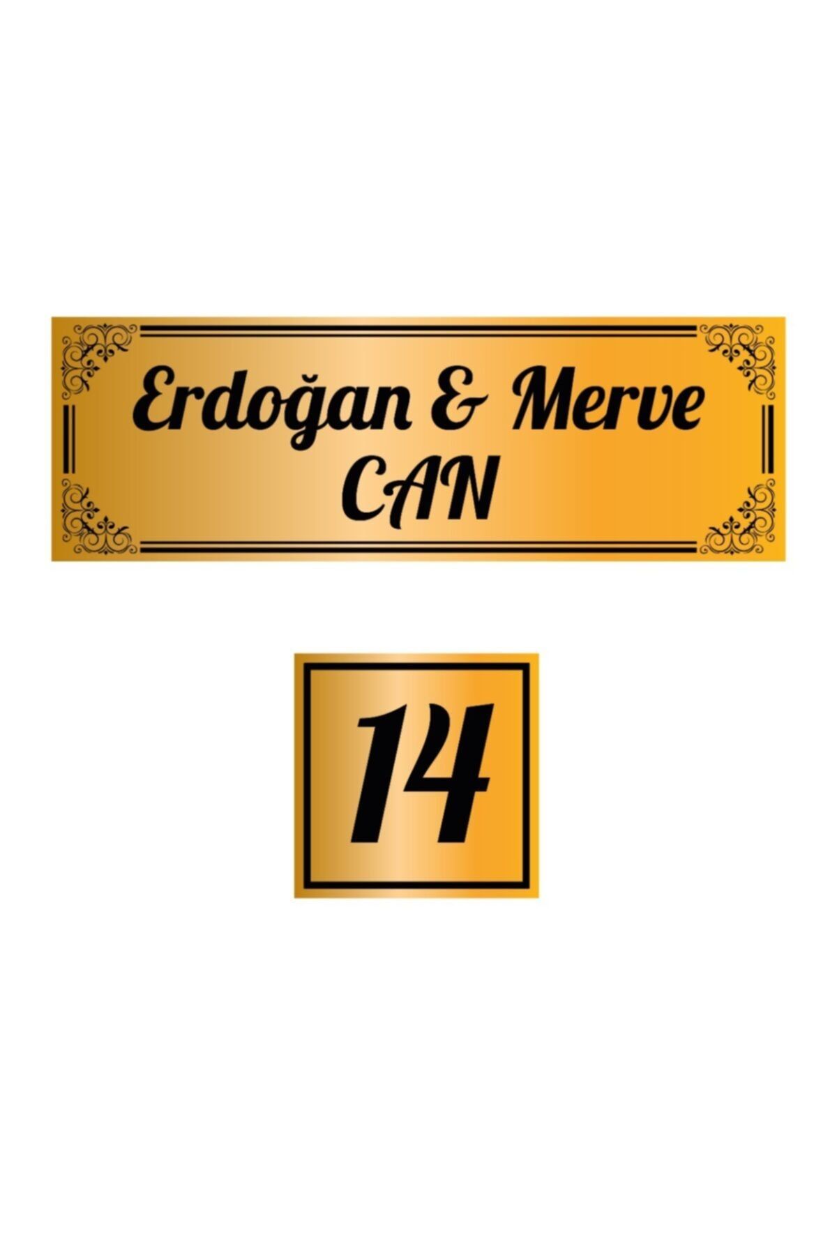 TasarıMarketi Metal 2'li Set Kapı Isimliği, Kapı Numarası
