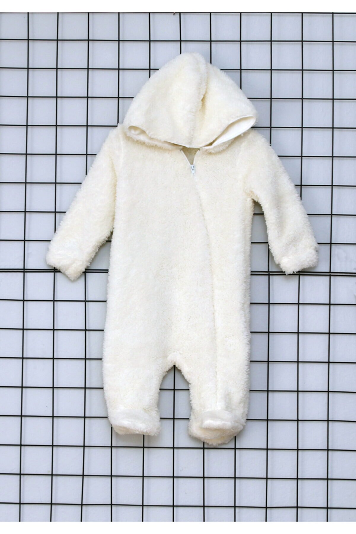 MEKA Fermuarlı Kışlık Peluş Bebek Tulum