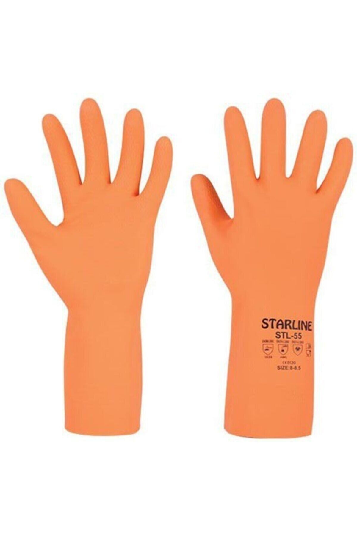 Starline Stl-55 Doğal Kauçuk Kimyasal Eldiven 7-7,5 ( 3 Çift)