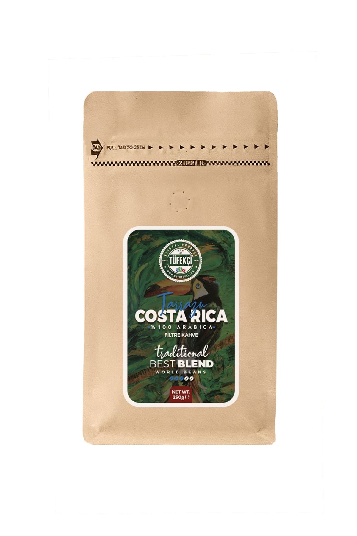 By Tüfekçi Costa Rica 250 gr Filtre Kahve (FRENCH PRESS VE FİLTRE KAHVE MAKİNESİ UYGUN ÖĞÜTÜLMÜŞ)