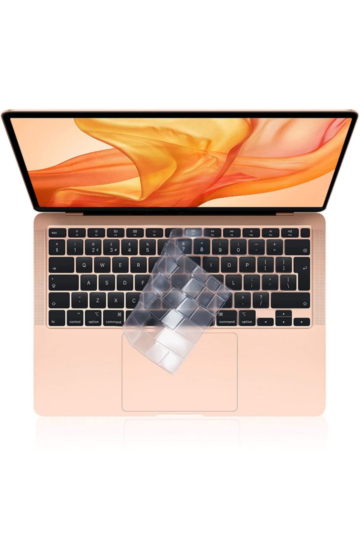 NovStrap Macbook Air 2020 13 Inc M1 A2337 A2179 Ile Uyumlu Türkçe Q Klavye Slim Şeffaf Klavye Koruyucu Kılıf