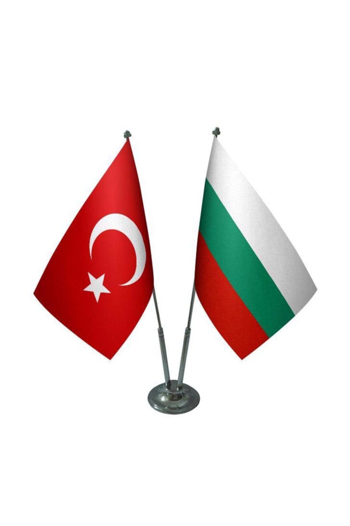 Genel Markalar Bulgaristan Masa Bayrağı Krom Direkli Ikili Bayrak