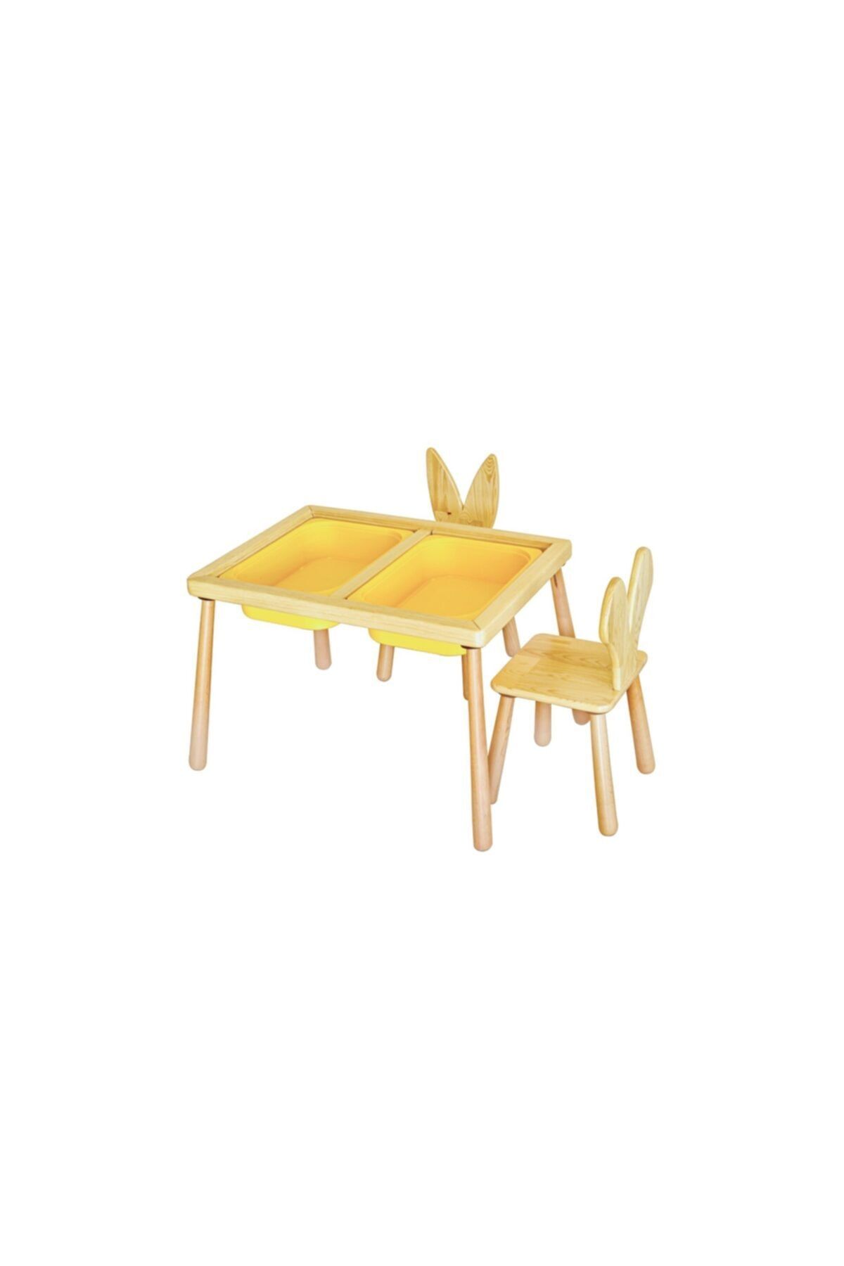 Woodnjoy Duyusal Oyun Masası + 2 Sandalye