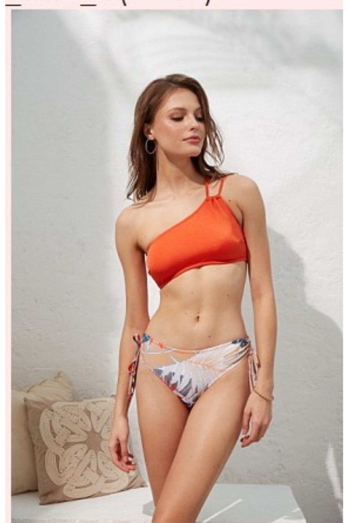 Pierre Cardin Kadın Leaf Doja Tek Omuz Sürgülü Bikini Takımı