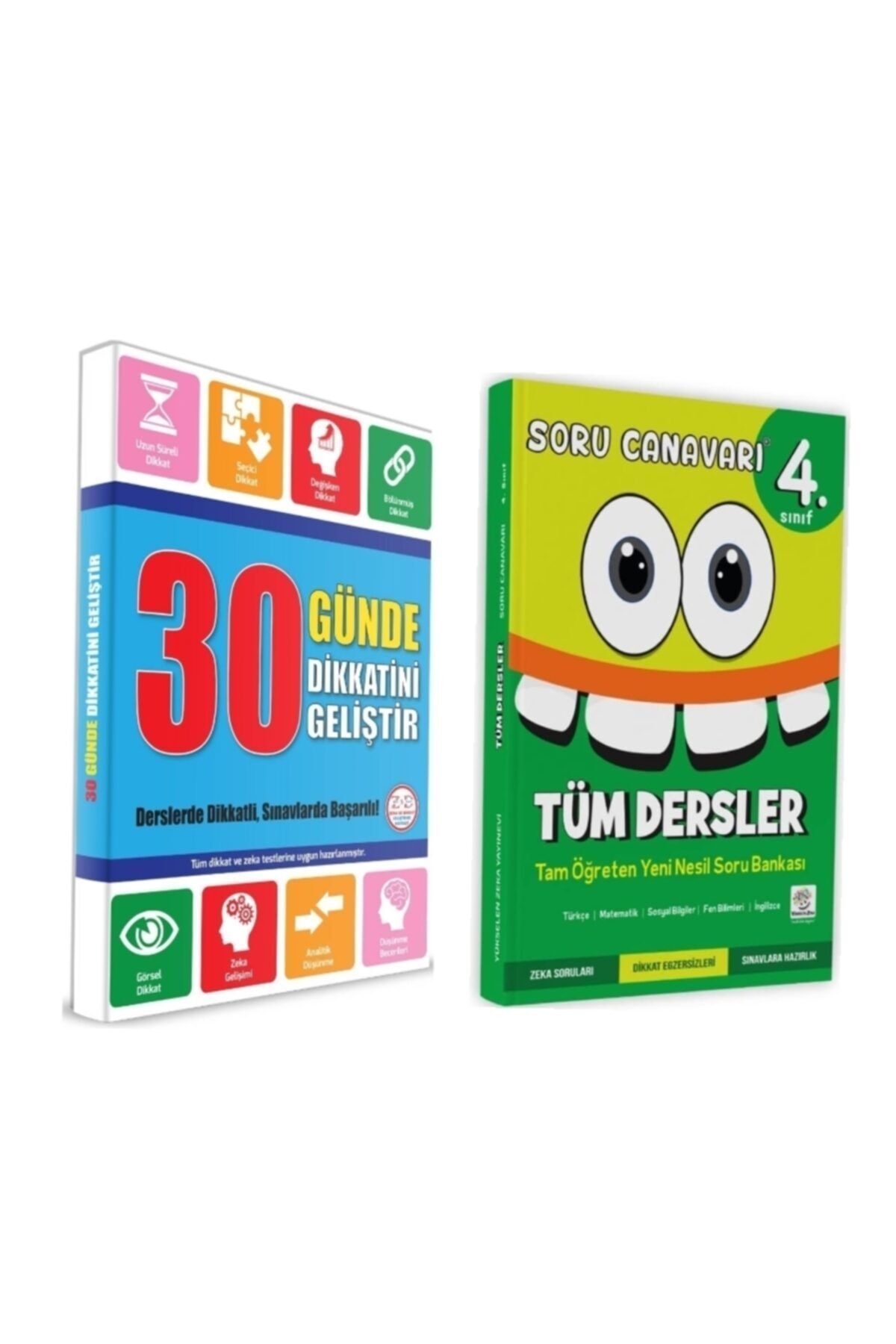 Yükselen Zeka Yayınları Yükselen Zeka - Tüm Dersler Soru Bankası 4. Sınıf Ve 30 Günde Dikkatini Geliştir Kitabı