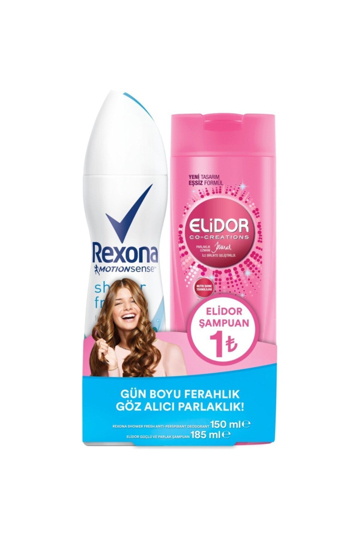 Rexona Motıonsense Shower Fresh Sprey Deodorant + Elidor Güçlü & Parlak Şampuan