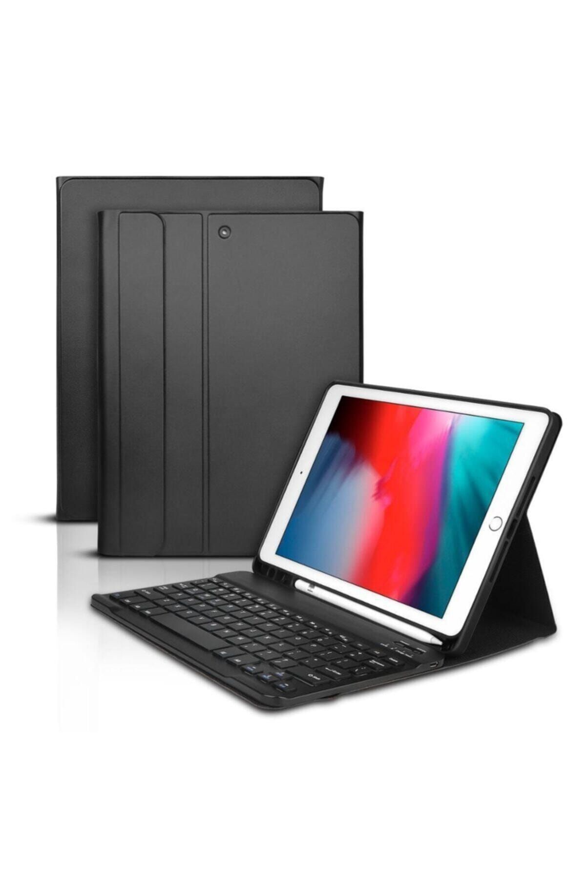 Dolia Apple Uyumlu Ipad 8. Nesil 10.2 2020 Bluetooth Özellikli Kalemlikli Deri Kapaklı Klavyeli Kılıf
