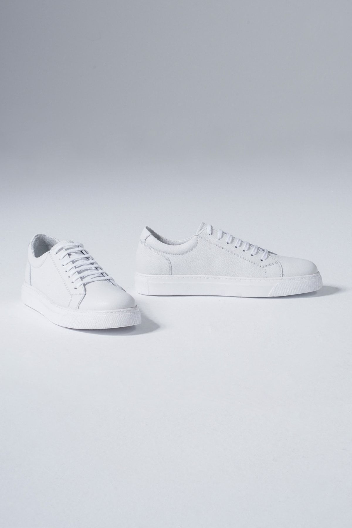 CZ London Hakiki Deri Erkek Beyaz Sneakers Spor Ayakkabı Ped Destekli Moda