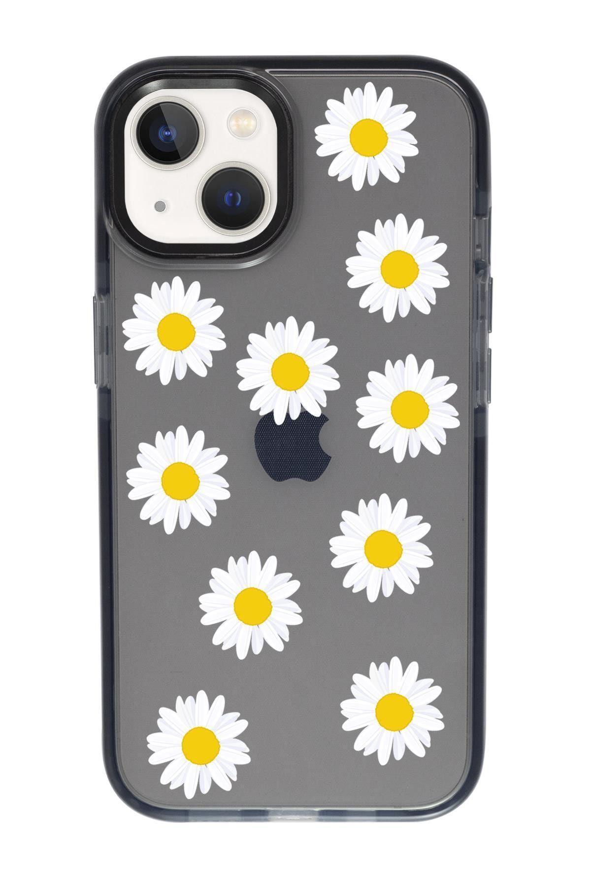 mooodcase Iphone 13 Bahar Papatyaları Candy Bumper Darbe Emci Silikonlu Telefon Kılıfı