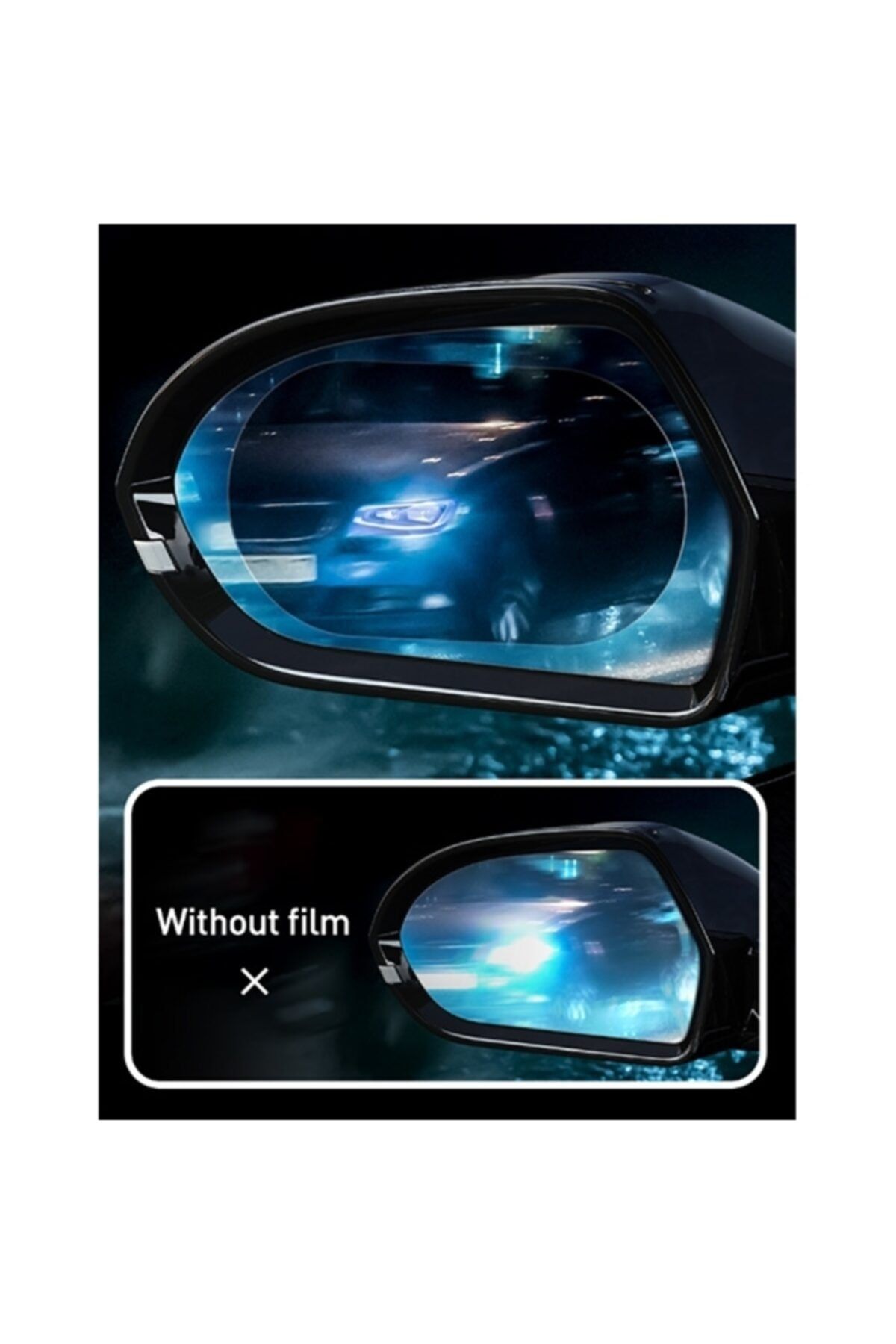 izmirtech Baseus 135x95 Anti Sis Yağmur Geçirmez Hidrofobik Dikiz Aynası Film 2 Adet-şeffaf Uyumlu