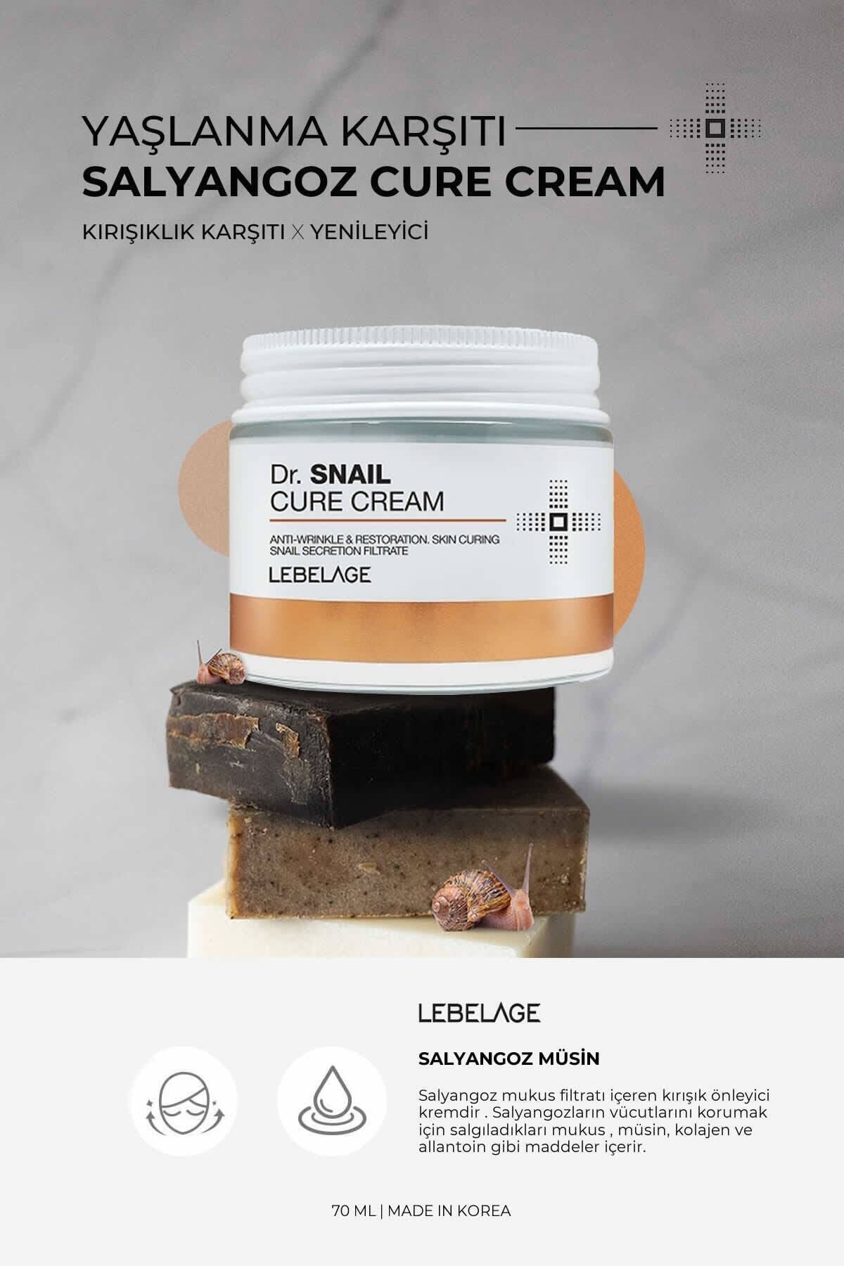 LEBELAGE Yaşlanma Ve Kırışıklık Karşıtı, Yenileyici Salyangoz Müsin Özlü Dr Snail Cure Cream