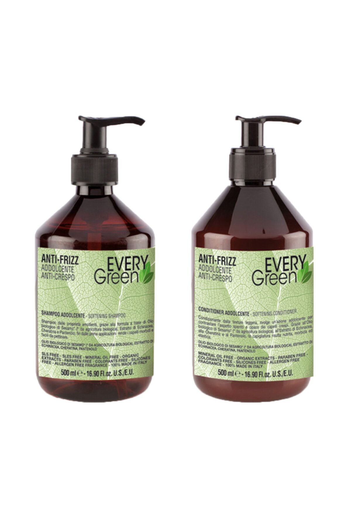 EveryGreen Kabarma Ve Elektriklenme Karşıtı Anti Frizz - Asi Kabaran Saçlar Serisi Şampuan 500ml+krem 500ml