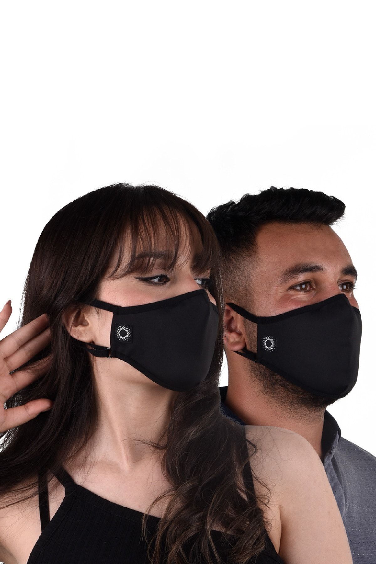 Circles Dark PRO Kusursuz Kalıp-TSE Belgeli-Antibakteriyel Sertifikalı-Sınırsız Yıkanabilir Kumaş Maske