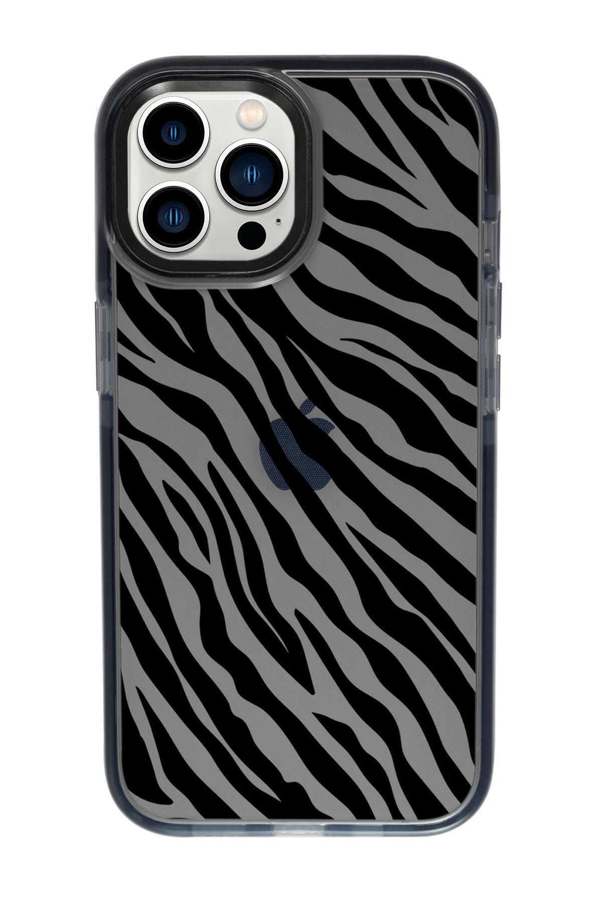 mooodcase Iphone 13 Pro Max Zebra Pattern Candy Bumper Darbe Emci Silikonlu Telefon Kılıfı