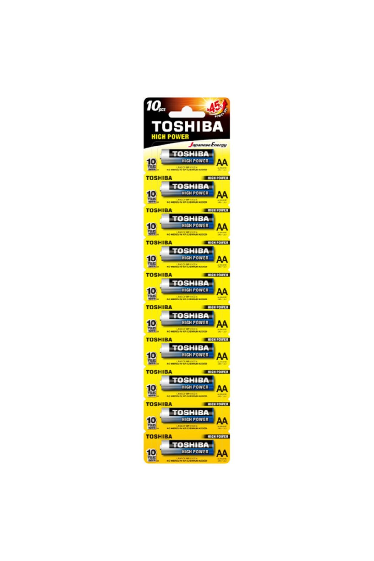 Toshiba Alkalin Kalem Pil AA Saat Oyuncak Kumanda Elektronik Cihaz Pili 10'lu
