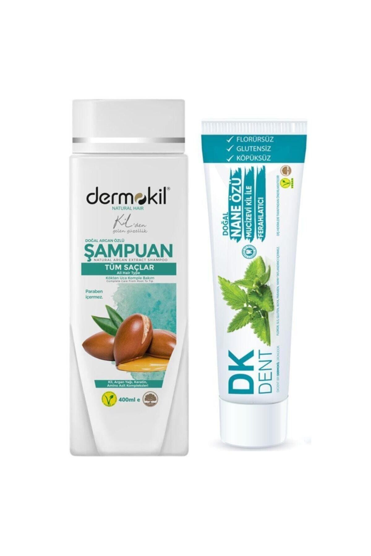 Dermokil Argan Yağı Şampuan 400 ml+ Naneli Diş Macunu 75 ml 8697916005278