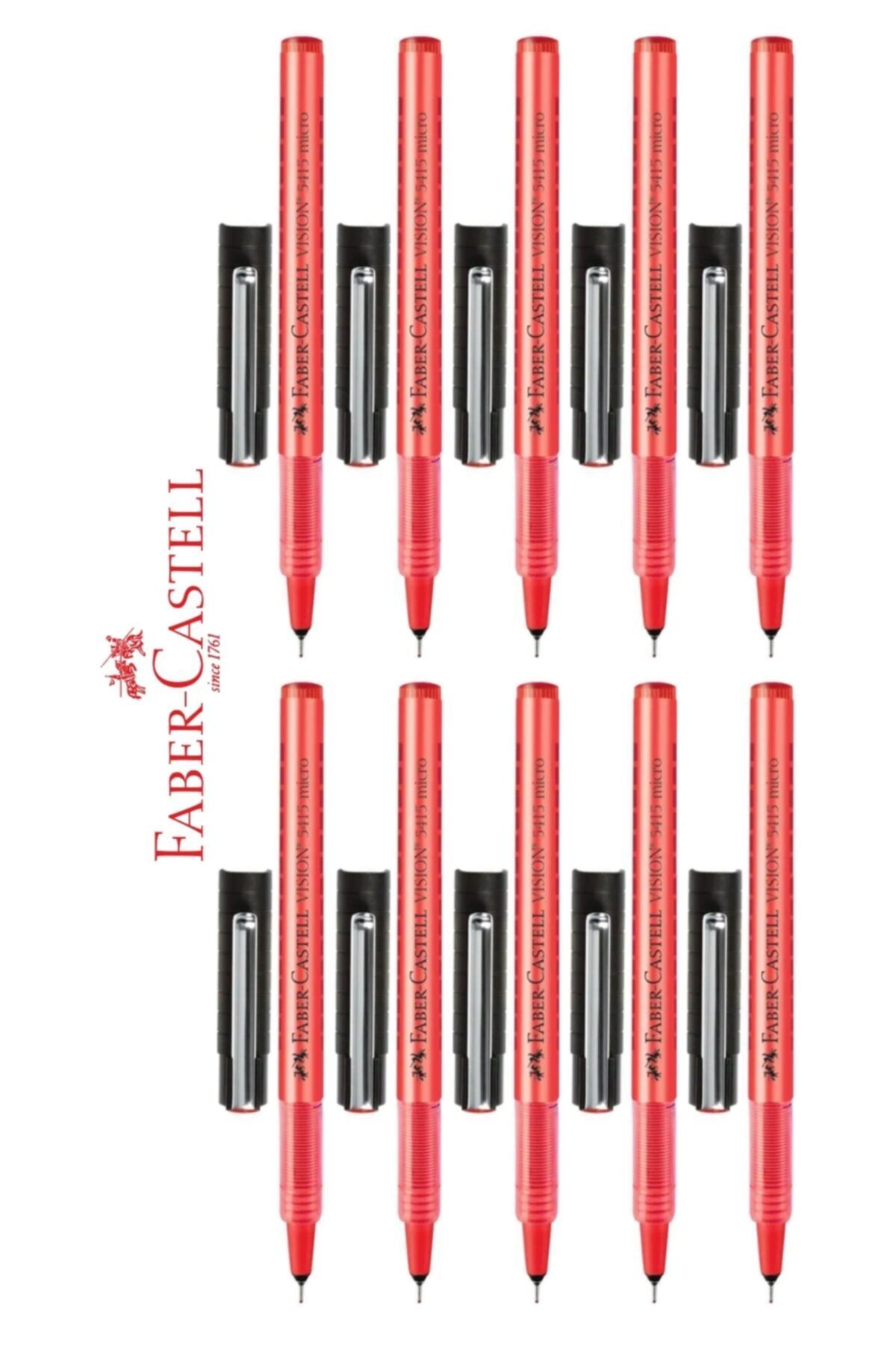Faber Castell Vision 5415 Micro Roller Kalem 0.3 Mm Kırmızı 10 Adet Orijinal Kutusunda