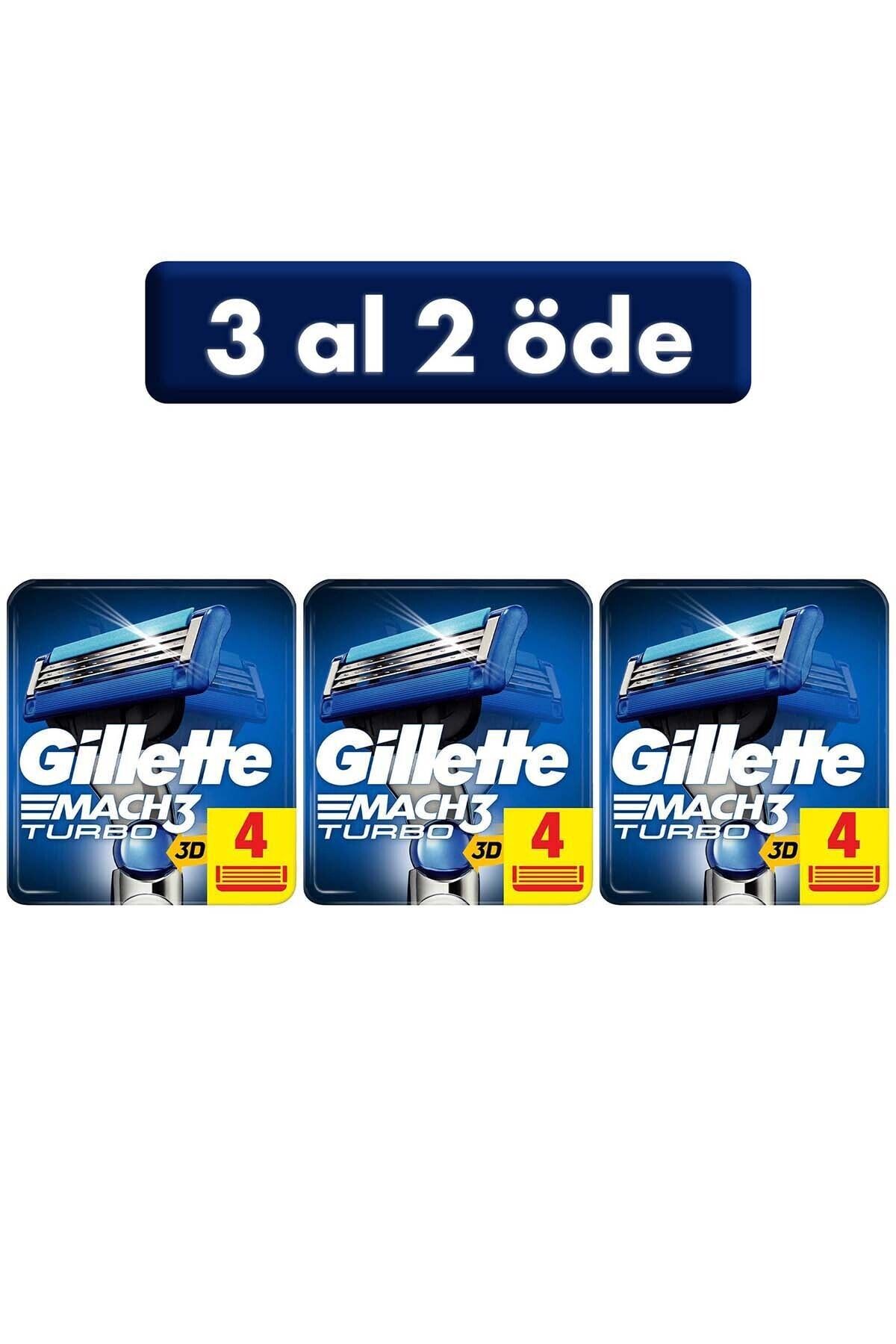 Gillette Mach3 Turbo Yedek Tıraş Bıçağı 4'lü (3 Al 2 Öde)