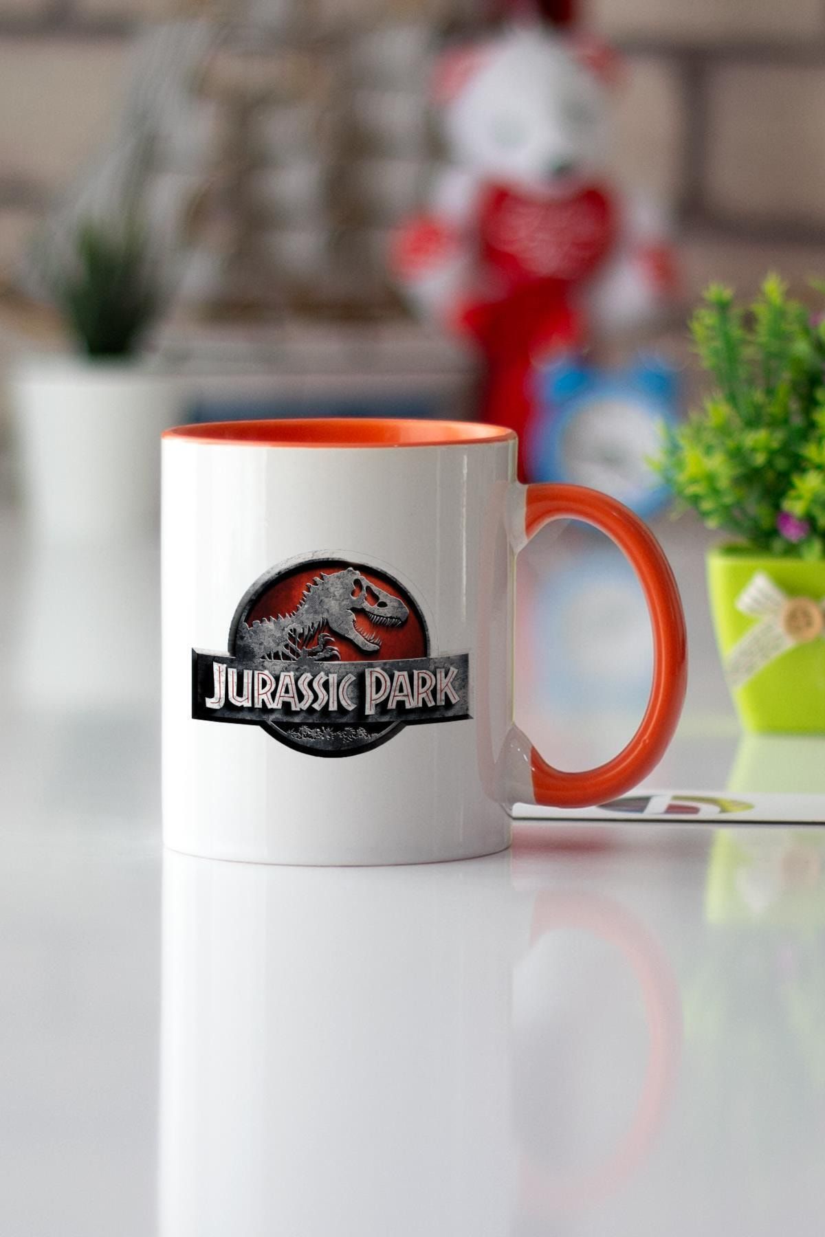 Hediyehanem Jurassic Park Turuncu Kupa Bardak