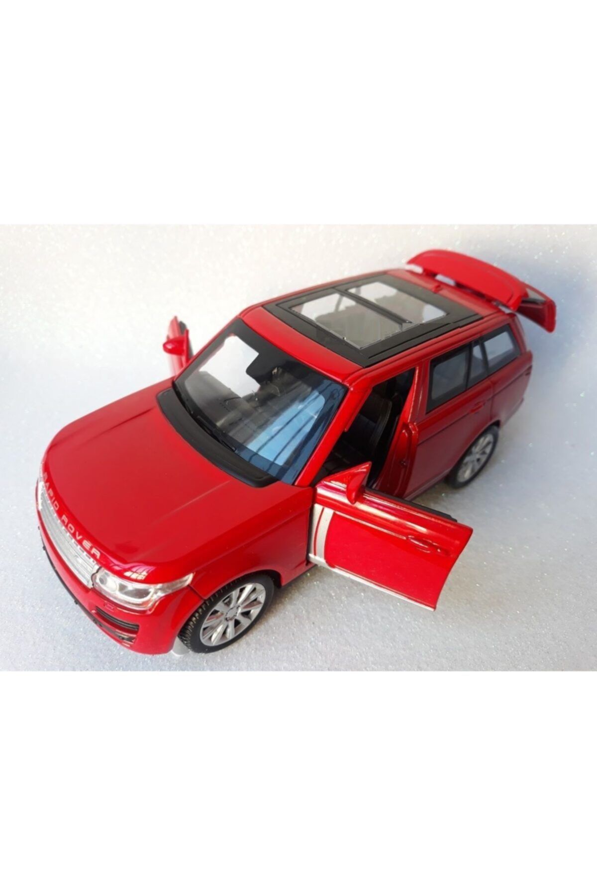 Diecast Models Range Rover Land Tarz 15,5cm Metal Jip Kapı Bagaj Kaput Açılır Diecast Red