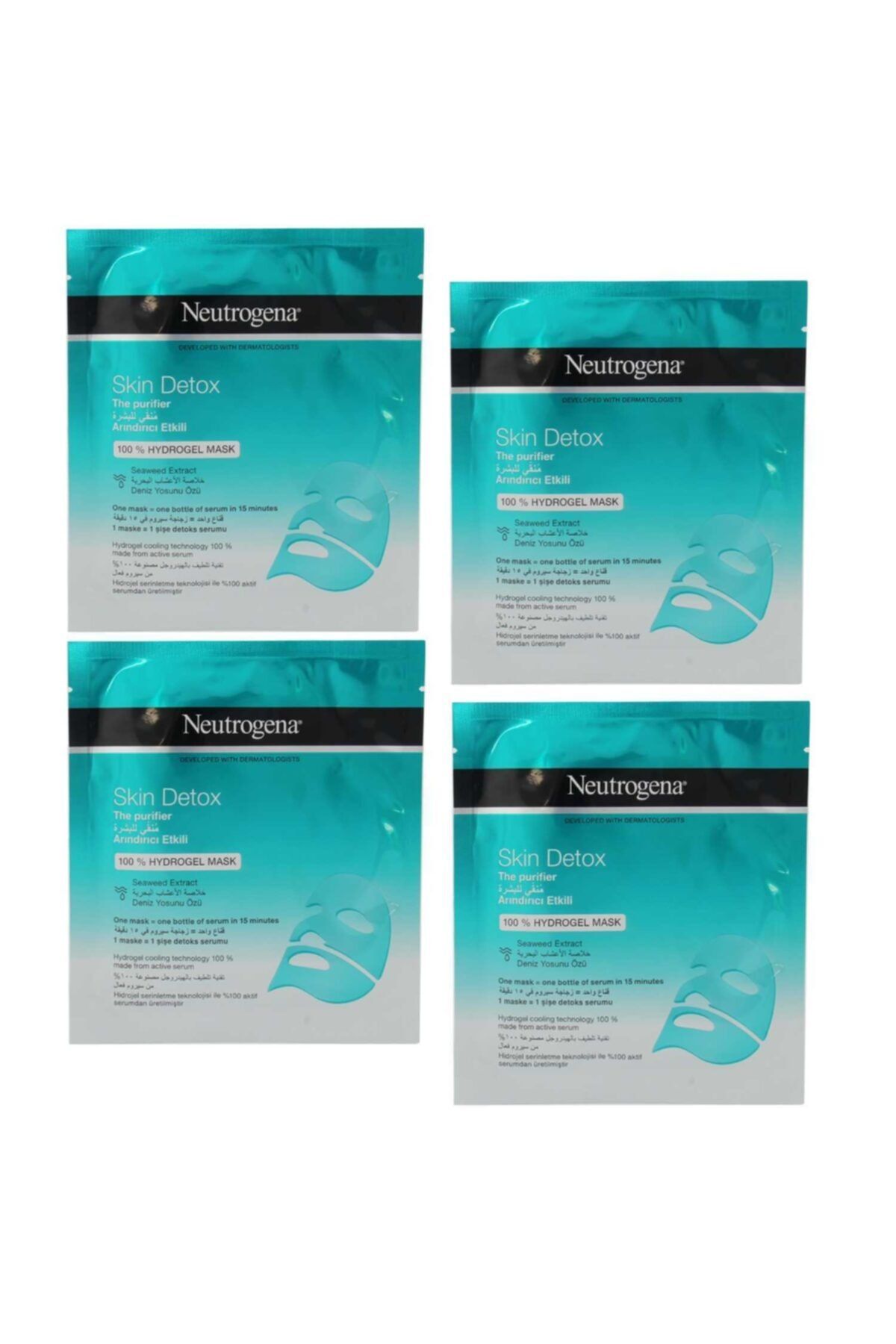 Neutrogena Skin Detox Deniz Yosunu Özlü Arındırıcı Hidrojel Maske 30 Ml 4 Adet