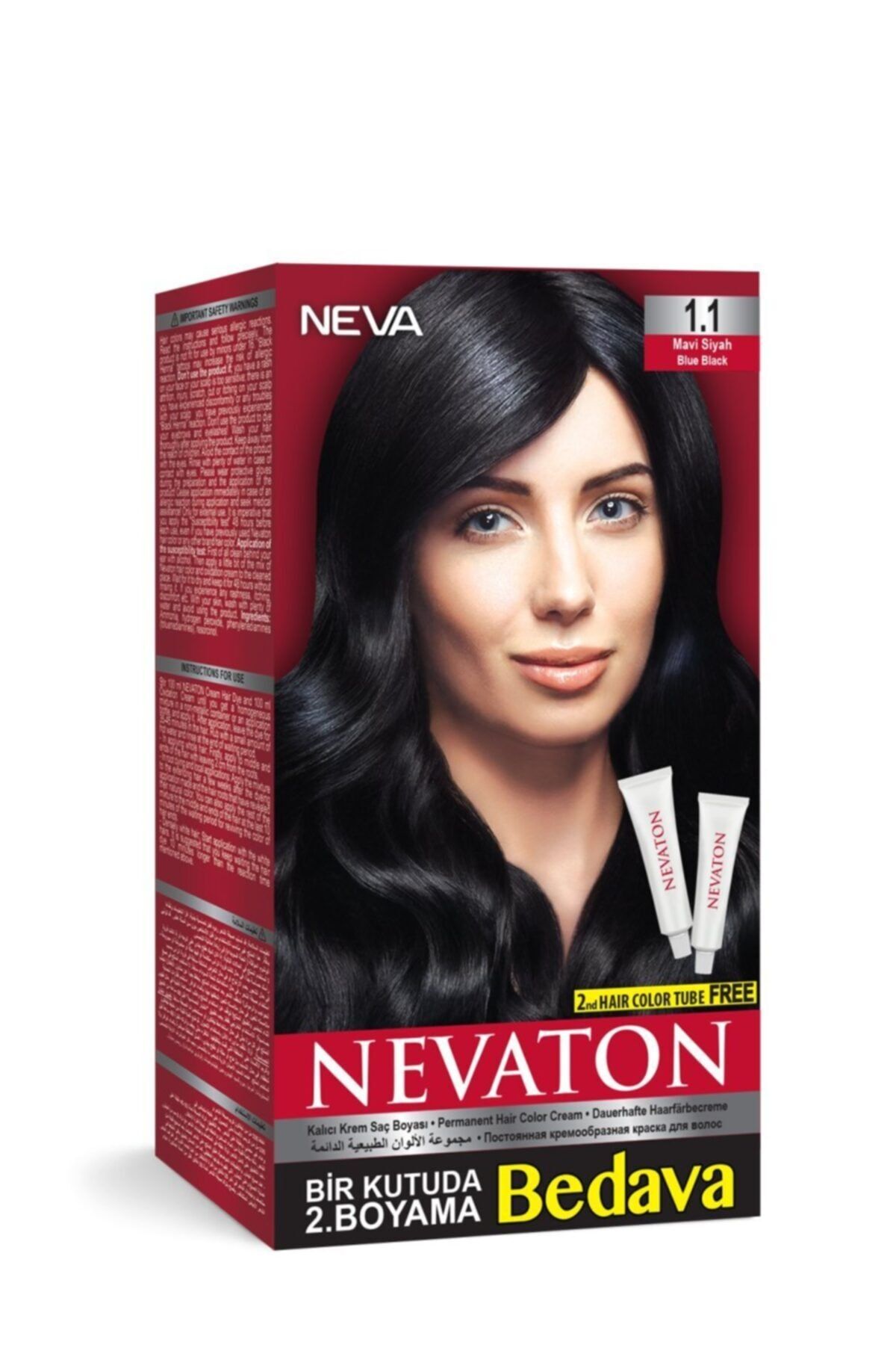 Nevaton Nevaton Kalıcı Krem Saç Boyası 1.1 Mavi Siyah
