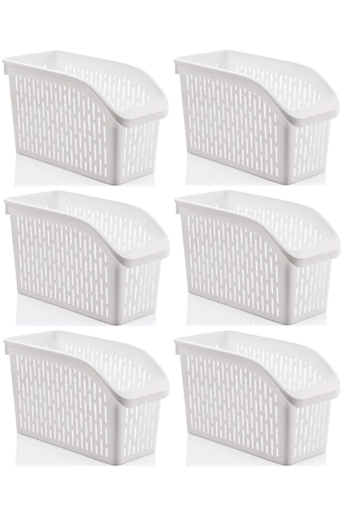 Sas Haus Buzdolabı Sepeti Dolap Içi Düzenleyici Sepet Organizer Beyaz 6 Adet 30x17x16 No:2