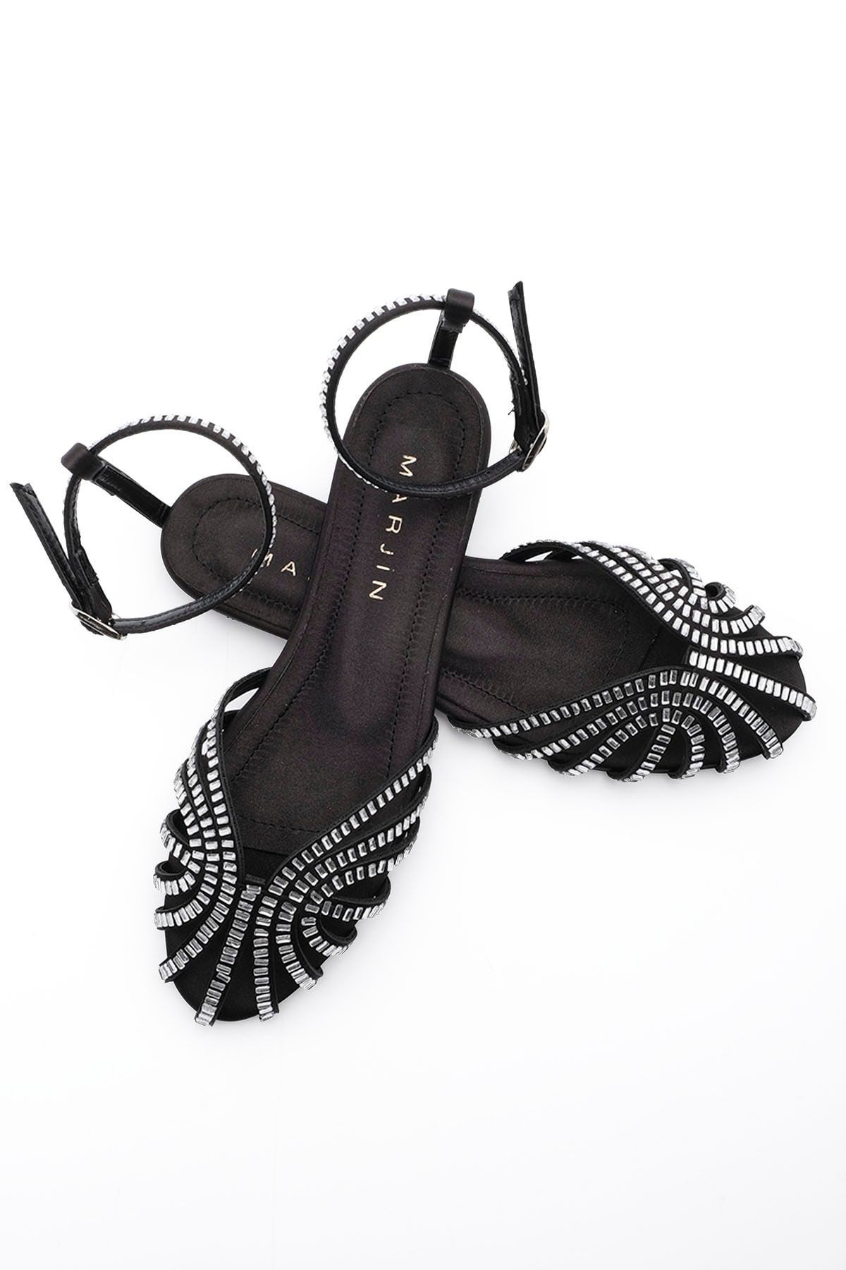 Marjin Kadın Günlük Sandalet Suzin siyah