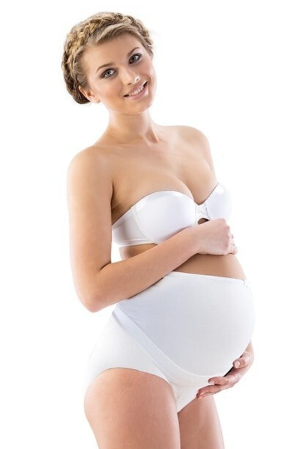 Genel Markalar Kadın Beyaz Karın Destekleyici Cotton Hamile Külodu