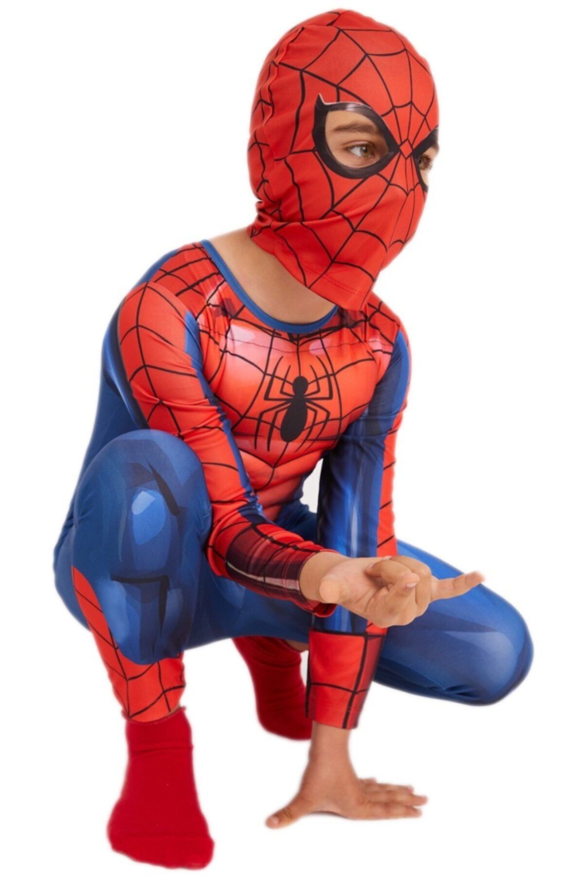 Spiderman Disney Marvel Orjinal Lisanslı Kaslı Kostümü - Örümcek Adam Kostümü Çocuk Kıyafeti